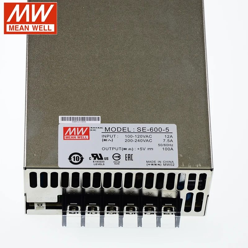 SE-600-5 MEAN WELL 500 Вт 5 в импульсный источник питания 110 В/220 В переменного тока до