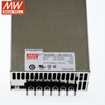 

SE-600-5 MEAN WELL 500W 5V Switching Power Supply 110V/220V AC to 5V DC 100A 500W Meanwell dc Power Supply Unit Transformer PSU
