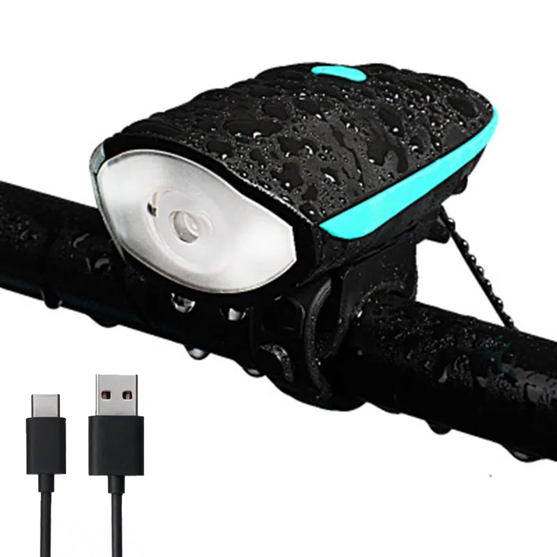 

USB ReChargeable Bicycle Bell Flashlight Bike Horn Light Headlight Cycling Multifunction Ultra Bright Electric Loud Horn Bell