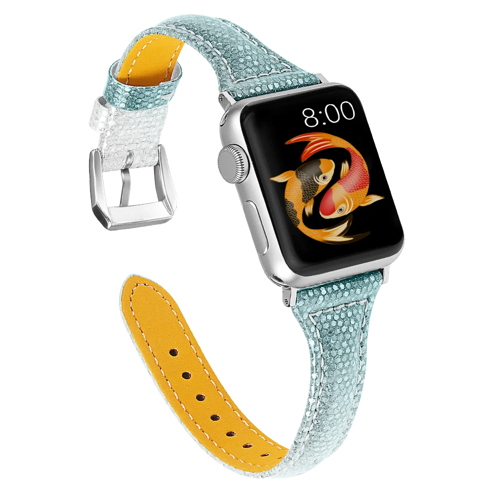 Joyozy из натуральной кожи для наручных часов Apple Watch 38 мм/40 мм/42 мм/44 мм змеиная кожа; ремешок для наручных часов серии 5/4/3/2/1, потому что я ремешок для часов