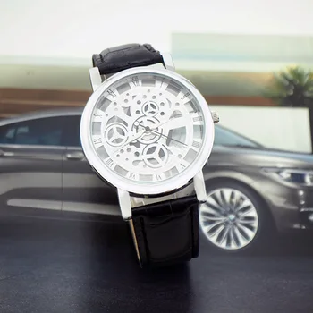 

Luxury Men's Watch Roman Numerals Mechanical Skeleton Wrist Watch Relojes Men Mechanical Watch Men Hollow Out Watch Gift C075