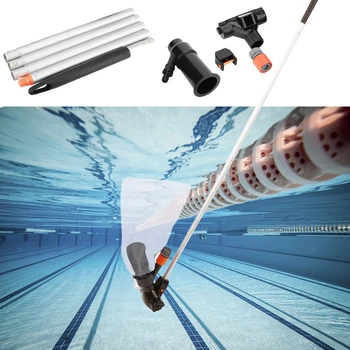 

Pool Vacuum Cleaner Swimming Pool Vacuum Jet 5 Pole Sections Suction Tip Connector Inlet Detachable Swimming Pool Cleaning Tool