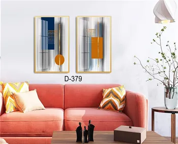 

Modern abstract living room canvas decorative painting creative geometric sofa background wall painting