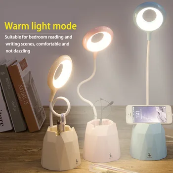 

LED table lamp 3 lighting modes desk lamp stepless dimming with USB cable for office, room, desk, classroom