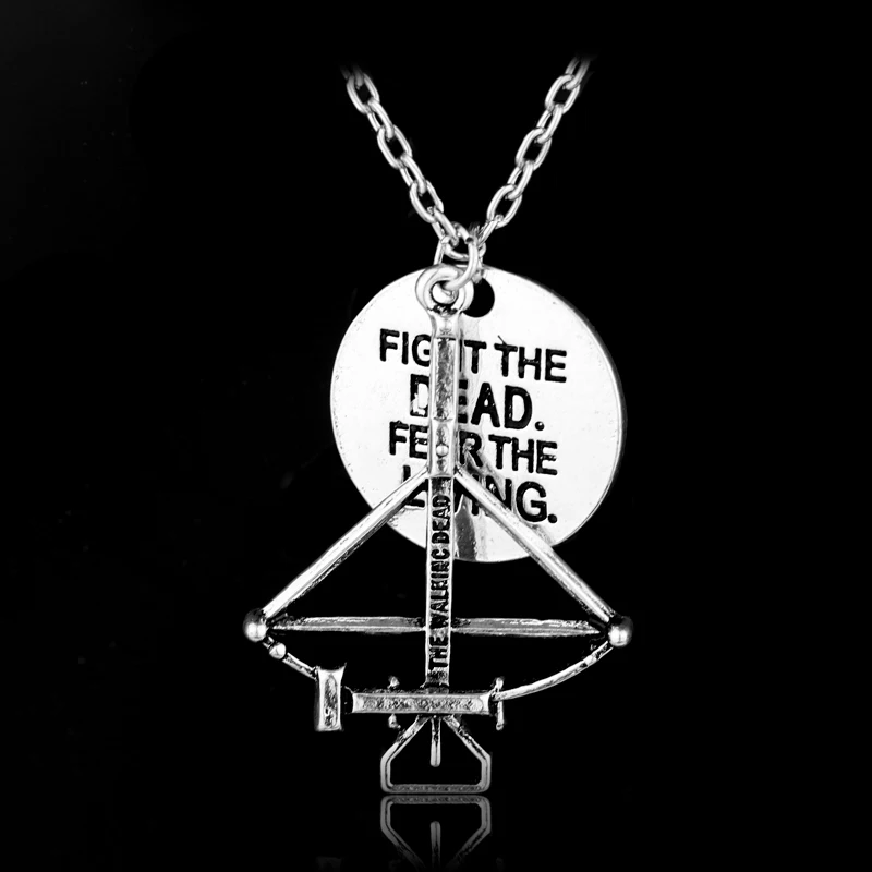 N321 The Walking Dead Charm Арбалет Лук и Стрела Неган летучая мышь Люсиль бейсбольная подвеска, ожерелье Панк Стильный чокер ювелирные изделия оптом - Окраска металла: N321