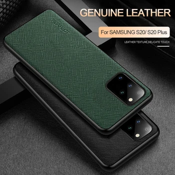 

Genuine Leather for Samsung S20 Plus S20 Case Luxury Cross Pattern Leather Protection Cover for Samsung Galaxy S20 Plus Case
