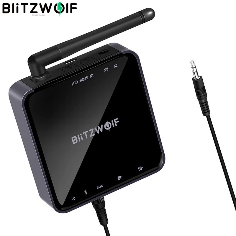  BlitzWolf BW-BR4 V5.0 Senza Fili di bluetooth 2 in 1 Trasmettitore Ricevitore HD Musica Adattatore 