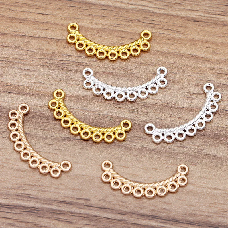 

100 PCS 5.5x29.5mm KC Gold/Silver Plated Multihole Pendant Connectors Metal Alloy Accessories Charm For DIY Jewelry Making