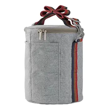 

Felt cloth insulation bag lunch bag lunch box bag handbag student round with rice bag lunch bag aluminum foil rice bag