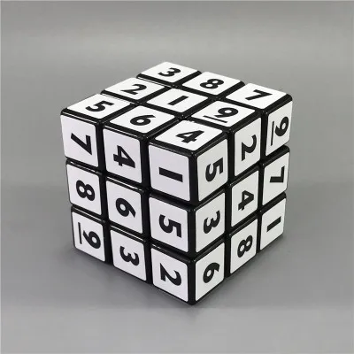 Цифровой кубик Sudoku с черным дном, белая наклейка 3X3X3, кубик Sudoku, волшебные кубики, развивающие игрушки для детей, кубик рубиков