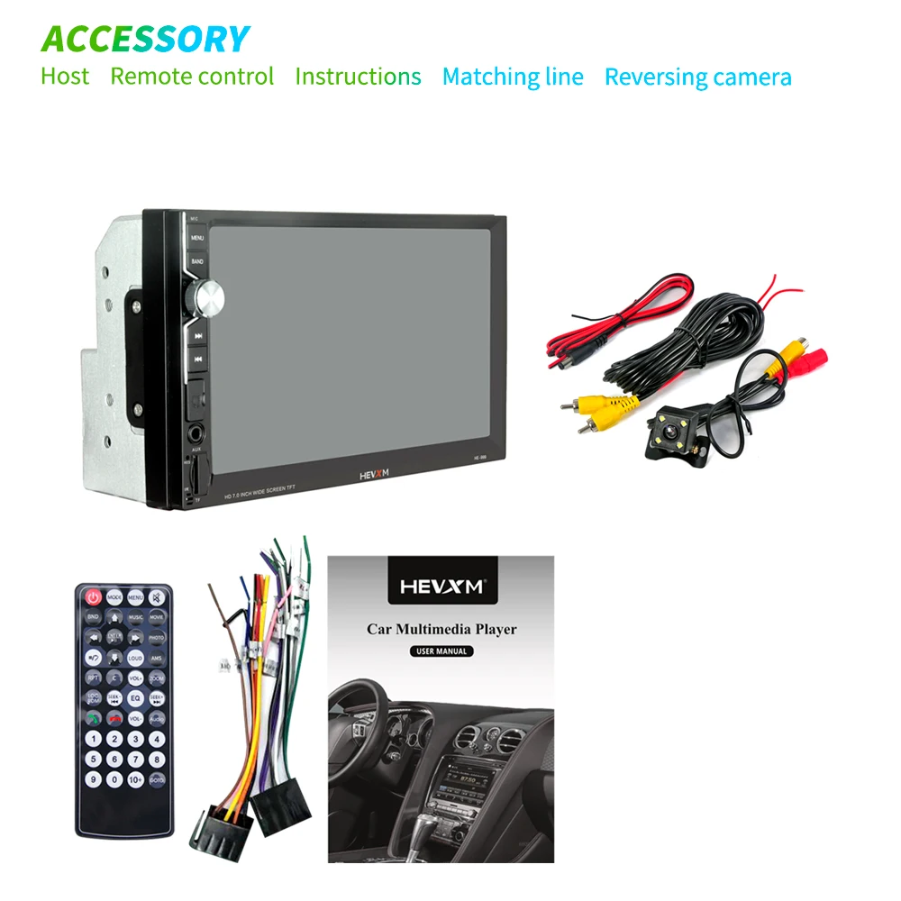 Автомобильный радиоприемник HD " сенсорный экран стерео Bluetooth 12 В 2 Din FM ISO power Aux вход Авто MP5 плеер SD USB с камерой заднего вида
