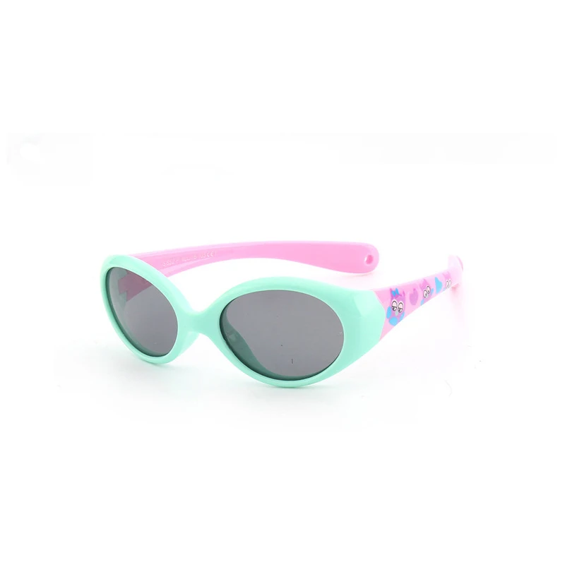 green pink Детские солнцезащитные очки для мальчиков и девочек, детские поляризованные очки, ультралегкие модные гибкие силиконовые защитные очки для детей, уличные очки UV400 - Цвет линз: green pink