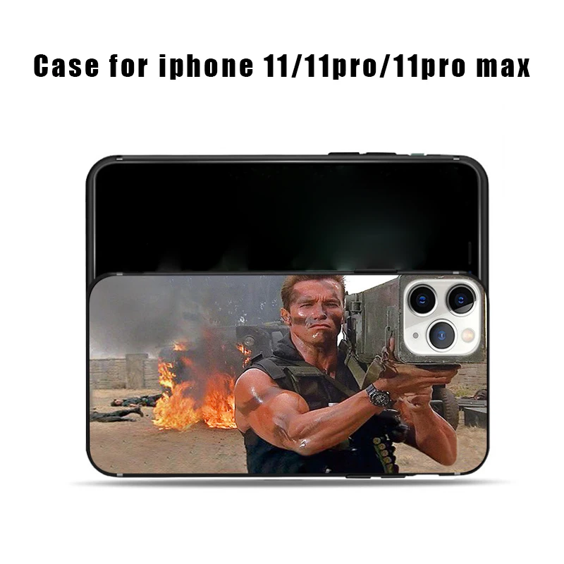 Чехол Арнольда Шварценеггера для iphone 11 i phone11 pro max Арнольд коммандос пулемет