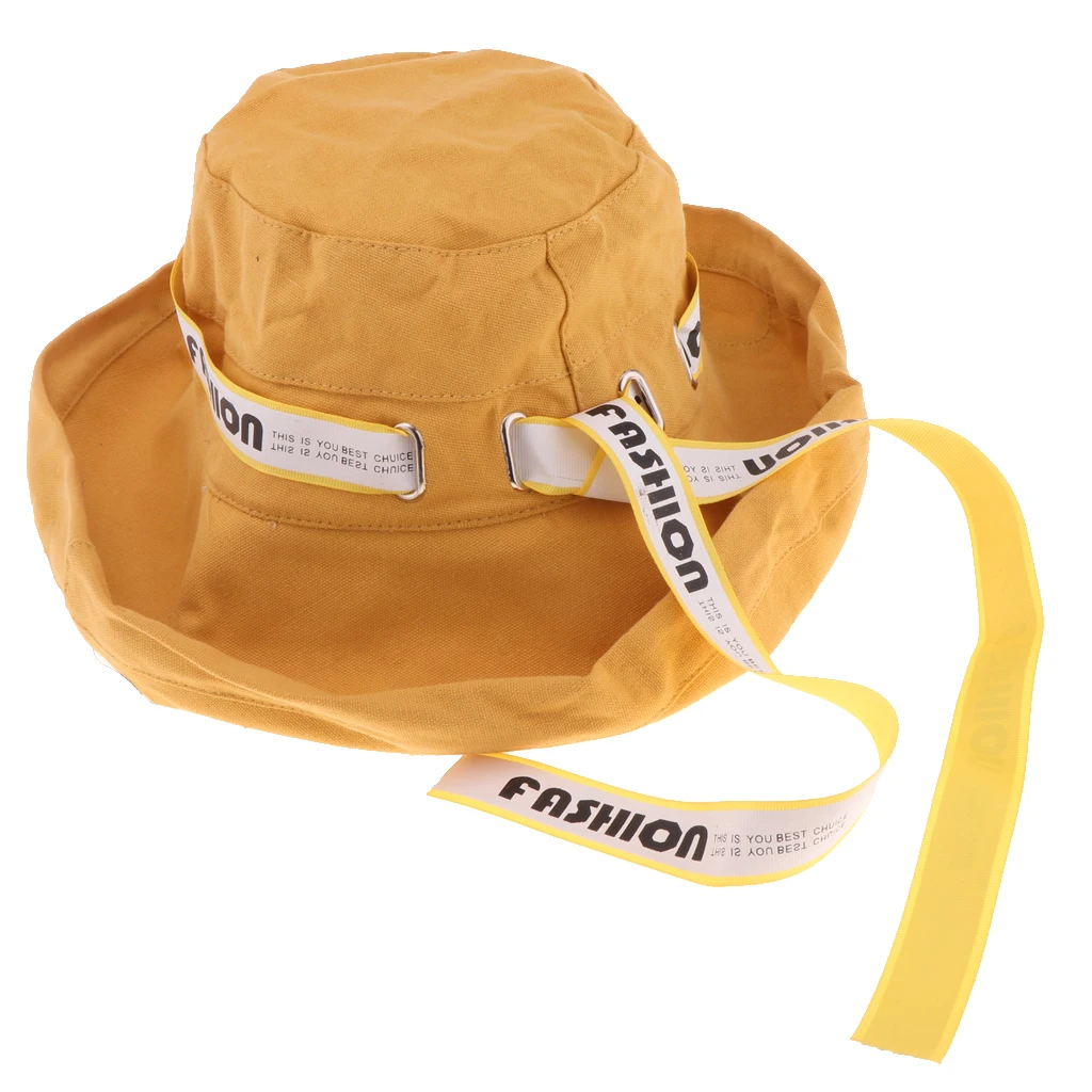 Womens Classical Bucket Hat Packable Wide Brim Sun Hat Cap with Wind Rope
