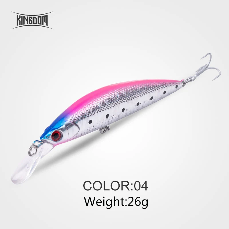 3529-26g-04 Kingdom рыболовные приманки для моря 11 г 26 г JERKBAIT жесткая Тонущая приманка и подвесной Воблер для мелкой рыбы глубина 0,4-1,2 м бас приманка для щуки VMC крючки - Цвет: 3529-26g-04