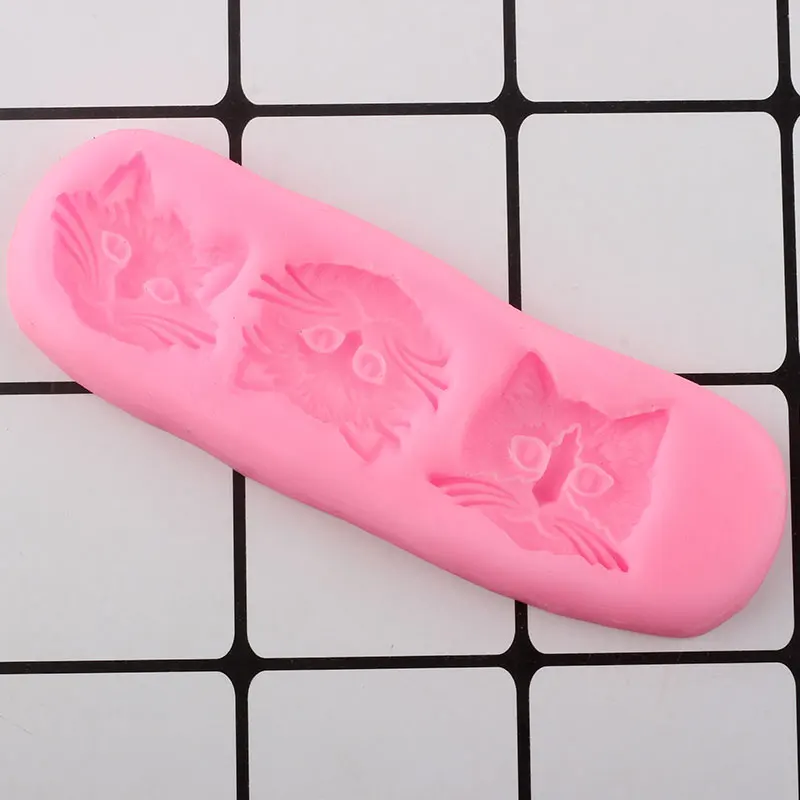 3D милый кот голова силиконовые формы DIY выпечки печенья шоколадные конфеты глиняные формы кекс Топпер помадка формы украшения торта инструменты