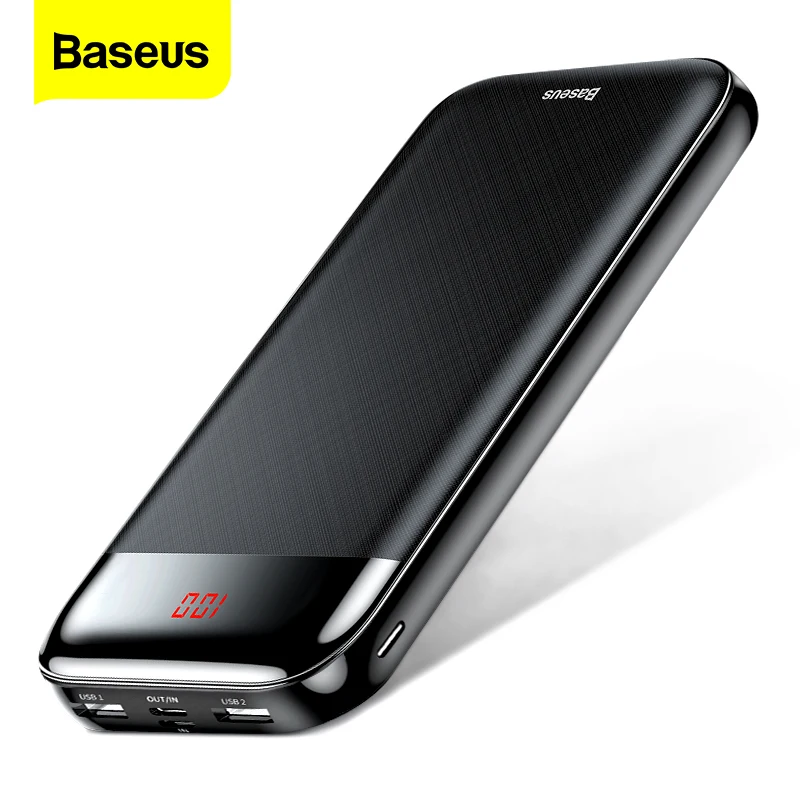 Baseus 20000 мАч Внешний аккумулятор LCD USB C PD Быстрая зарядка портативное Внешнее