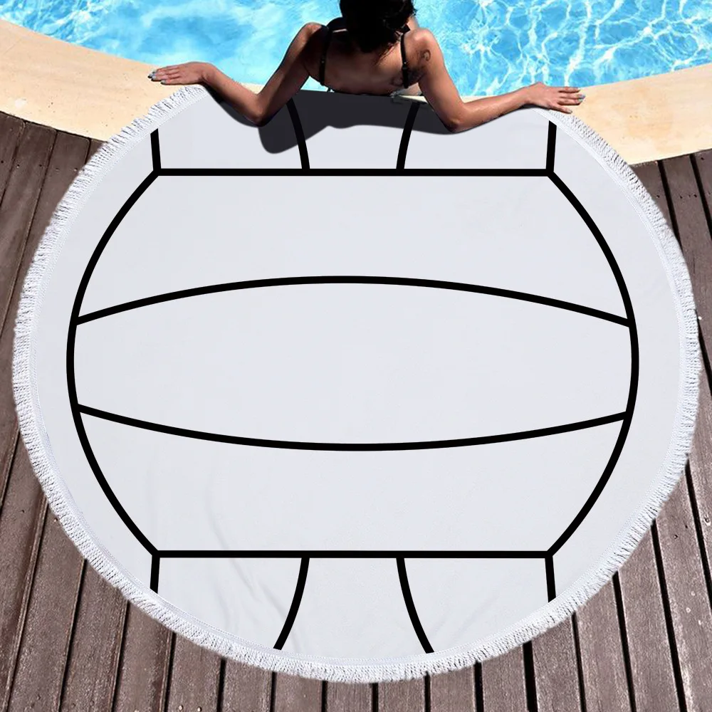 

Circle Printed Beach Towel Superfine Fibre And Tassels Handfeel Soft Customizable-Ball-