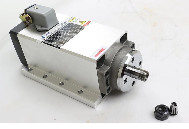 Engraving machine square water-cooled motor spindle 1.5KW 220/380V 5A 300Hz speed 18000rpm chuck ER11