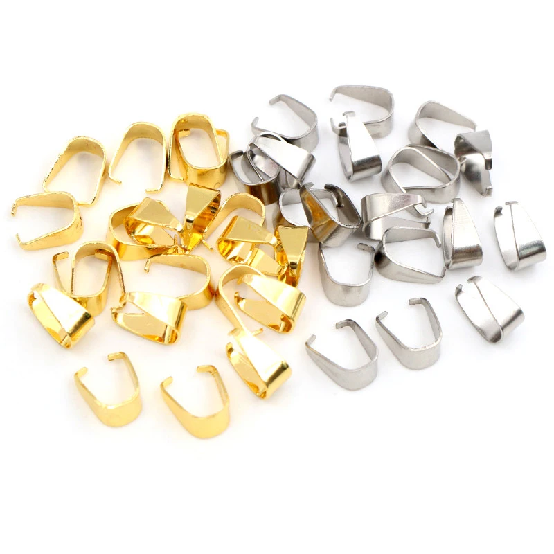 100pcs/lot Copper Pendant Pinch Bails Connectors for DIY Jewelry