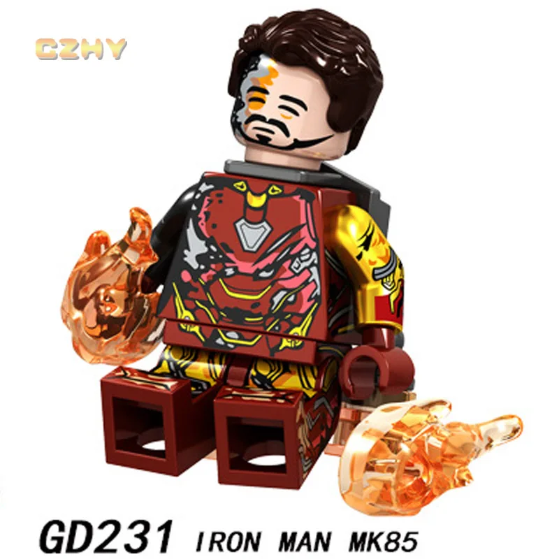 

Injured Iron Man MK85 Legoeinglys Ironman Tony Stark Mark MK22 MK41 MK50 War Machine Avengers MINIFIGURED Building Blocks GD231