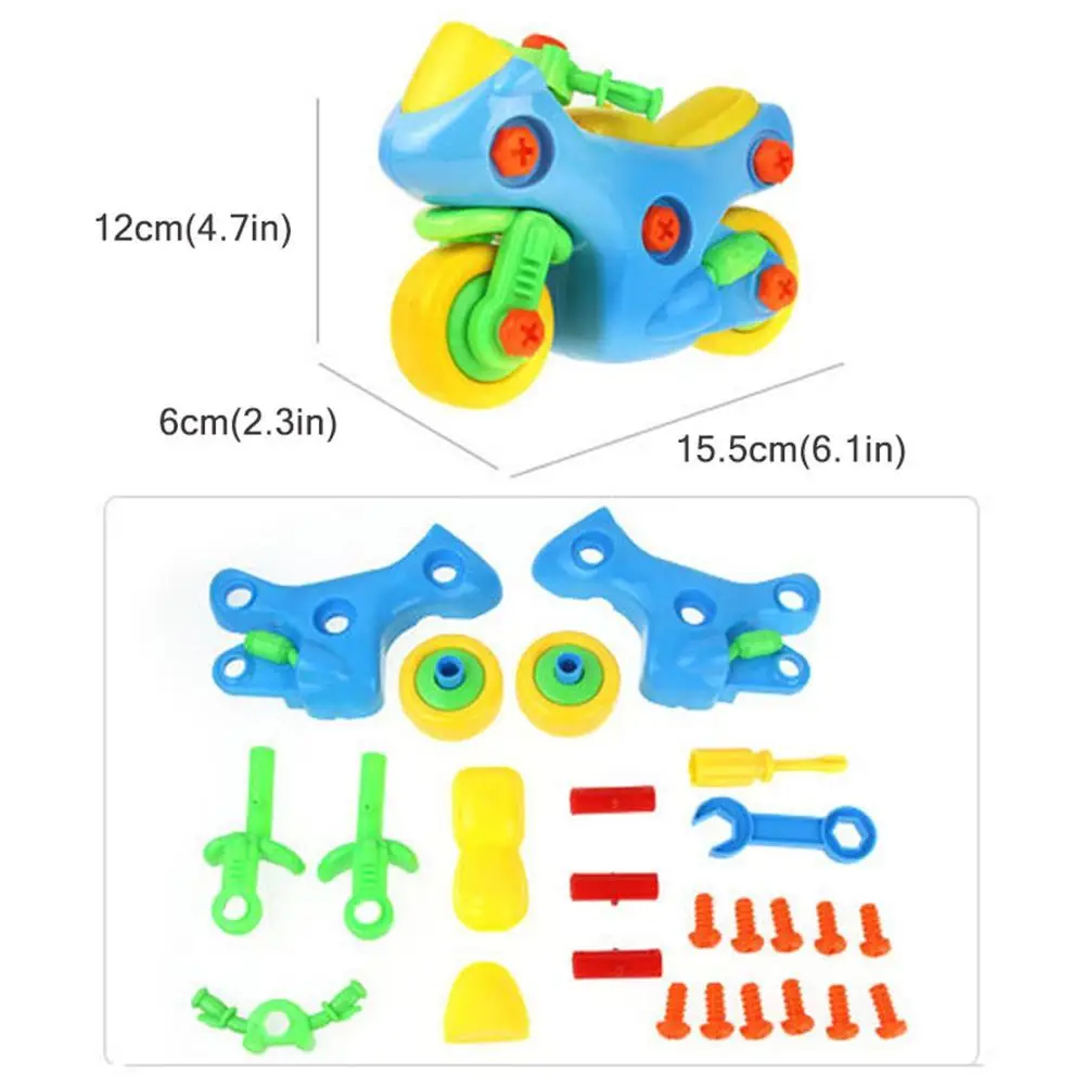 Раннее Обучение Образование винт DIY Гайка Группа установленная пластиковая 3d головоломка разбираемый Мотоцикл дети игрушки для детская головоломка