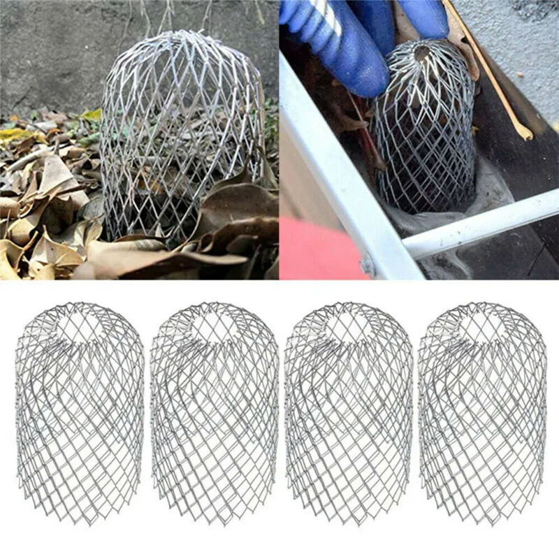 

4Pcs Roof Gutter Guard Filters Expand Aluminum Filter Strainer Stops Blockage Leaf Drains Debris Drain Net Cover Easy To Clean