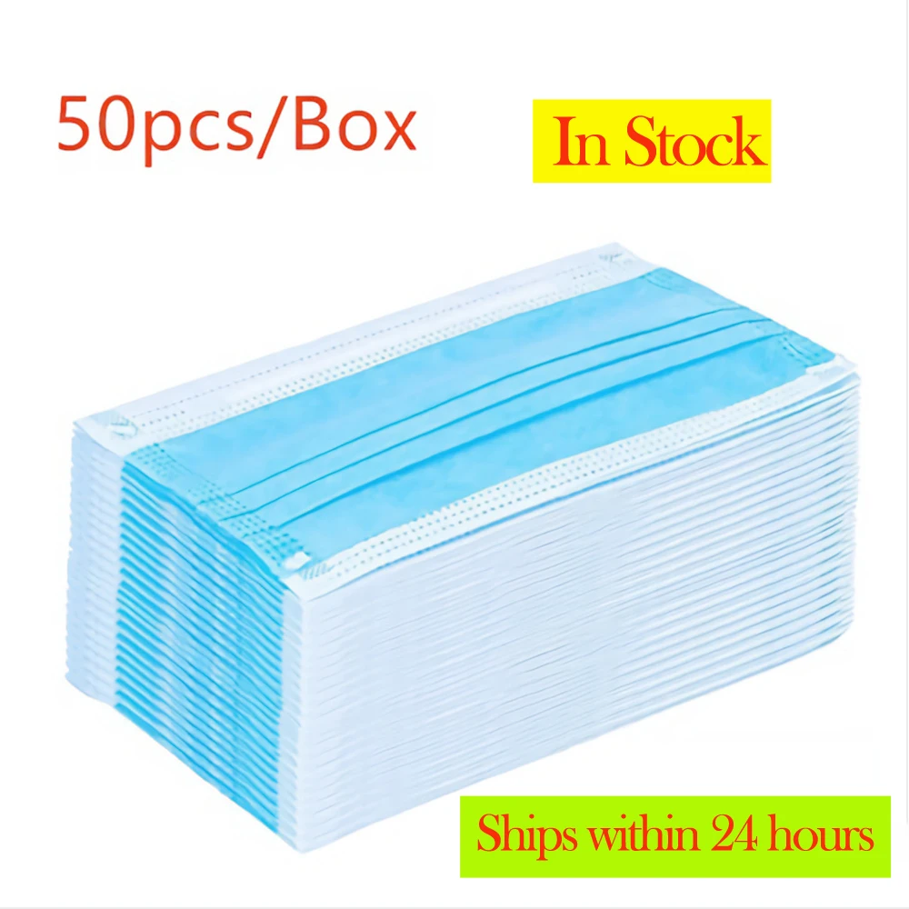 

50 Pcs / Pack Disposable Face Mask Anti-foaming Splash Proof PM2.5 Dust Anti Fog Filter Breathing Protective Mask