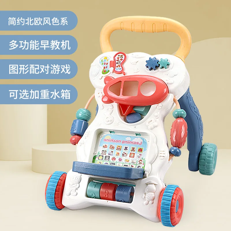 Multifunctional Baby Walker Stand-to-Sit Trolley High Quality Kids Gift For Toddler Learning Walk Music Piano Phone Drawing Toy