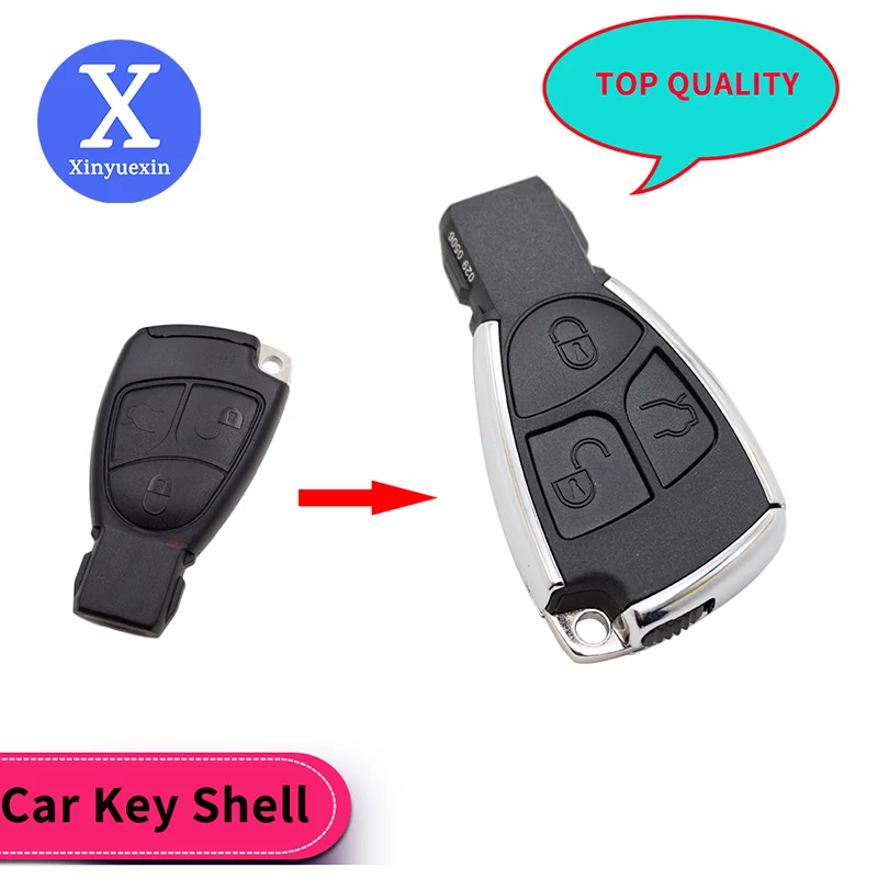 Xinyuexin Uncut Blade New Modified New Smart Remote Key Shell 3 Buttons for Mercedes Benz B C E S ML CLK CL W203 Super Quality xinyuexin remote flip folding car key shell case fob fit for peugeot citroen ds3 uncut hu83 key blade housing cover 2 buttons