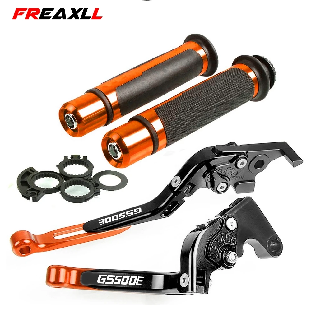 Motorcycle Adjustable Folding Brake Clutch Levers Handlebar Hand Grips Set For Suzuki GS500 GS500E