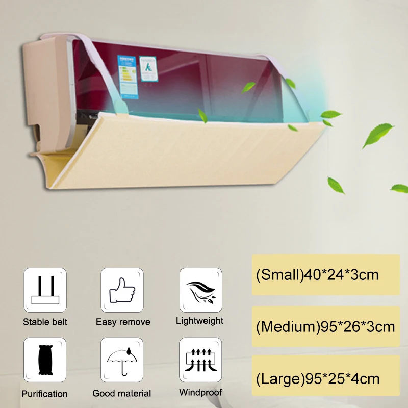

Air Conditioner Wind Shield Straight Snti-wind Shield Cold Wind Gas Deflectors Retractable Baffle Plastic Built-in Carbon Bag
