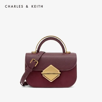 

CHARLES＆KEITH New Arrival for Spring 2020 CK2-50781013-1 Women's Shoulder Bag Decorative Metal Buckle Flip-open,Handbag