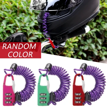 

1pc Motorcycle Helmet Lock Steel Cable Luggage Lock Bicycle Lock Mini Password Lock Accessories Code Lock Random Colors