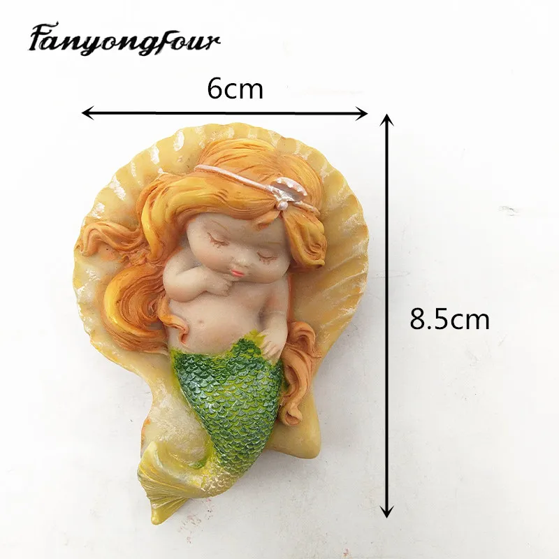 3D Силиконовая Русалка плесень смолы гипса шоколадная свеча плесень помадка торт плесень