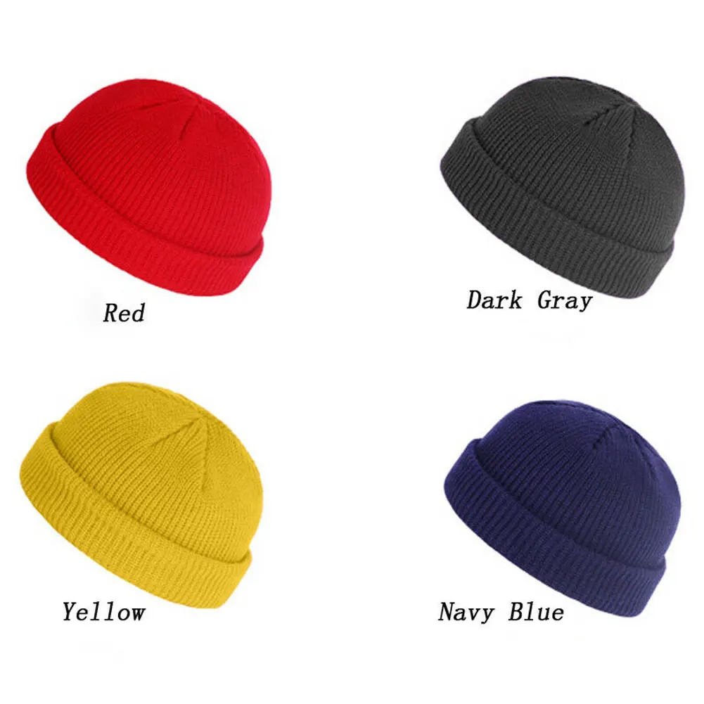 Unisex Men Women Beanie Hat Warm Ribbed Winter Ski Fisherman Docker Couple Hats New Fashion