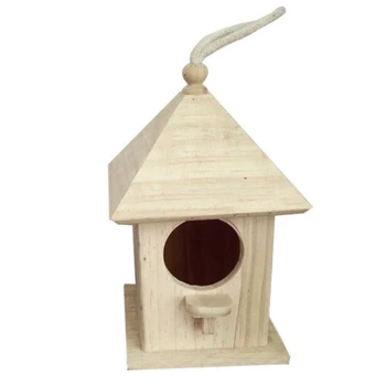 

Wooden Box Feeder Pet Supplies Hanging Nest Garden Decoration Cage Parrot Bird House Outdoor Home Pastoral Shelter Craft
