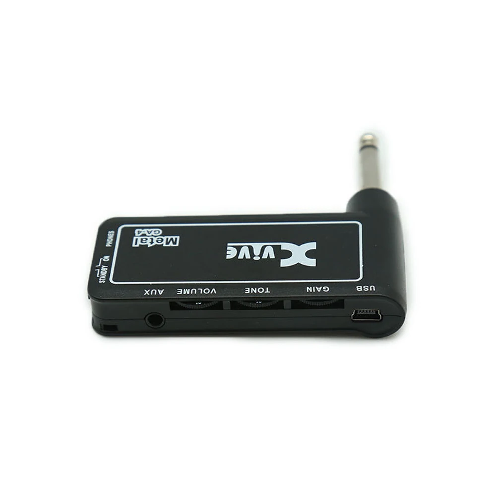 GA4 Metal Mini Portable Guitar Amp Rechargeable Electric Guitar Plug Headphone Amplifier