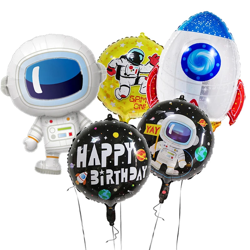 Наружный Космос астронавт ракета корабль фольги Воздушные шары солнечной системы Тема вечерние Декор Дети День рождения украшения