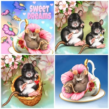 

AZQSD Full Square/Round Drill 5D DIY Diamond Painting Cup Mouse Diamond Embroidery Cross Stitch Cartoon Decor Gift