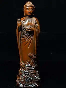 

Wedding 9" Chinese Seikos Boxwood Wood Carving Statue of Sakyamuni (Buddha) Śākyamuni Buddha statue Giordamo Siddhartha