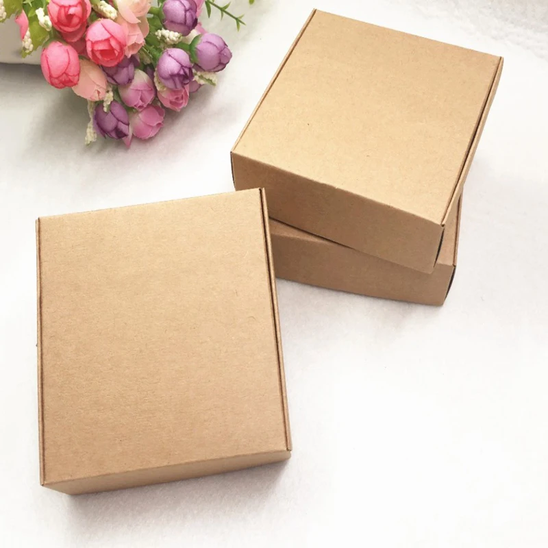 

100Pcs Kraft Paper Box Nice Kraft Box Packaging Box Small Size-brown