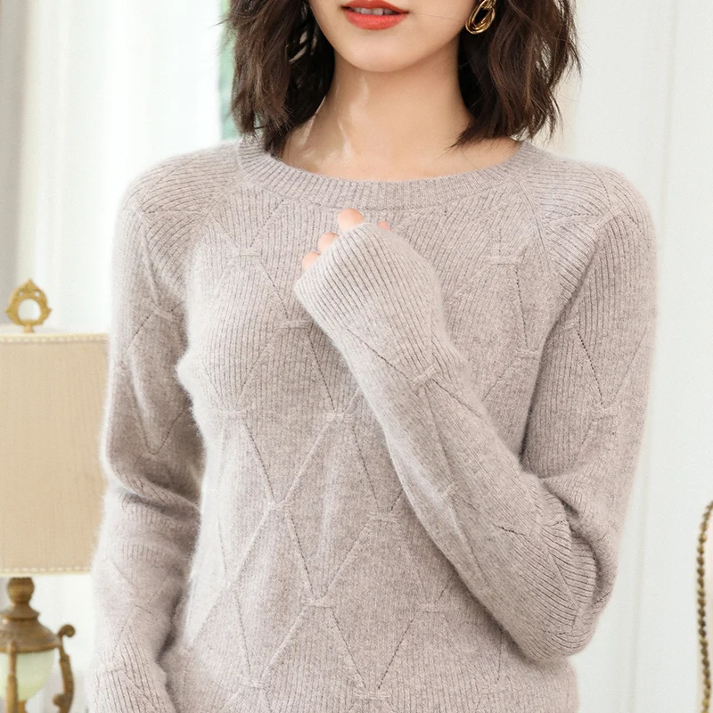 Skup 100% kaszmirowy sweter z dzianiny damskie swetry 5 kolorów O Neck nowy moda damska swetry standardowe ubrania