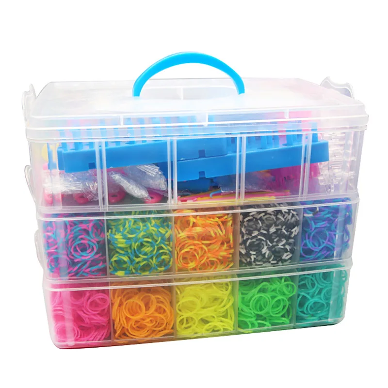 1 Box Rubber Loom Band Bracelet Kit Refill Bead Set for DIY Elastic Bracelet  Craft Jewelry