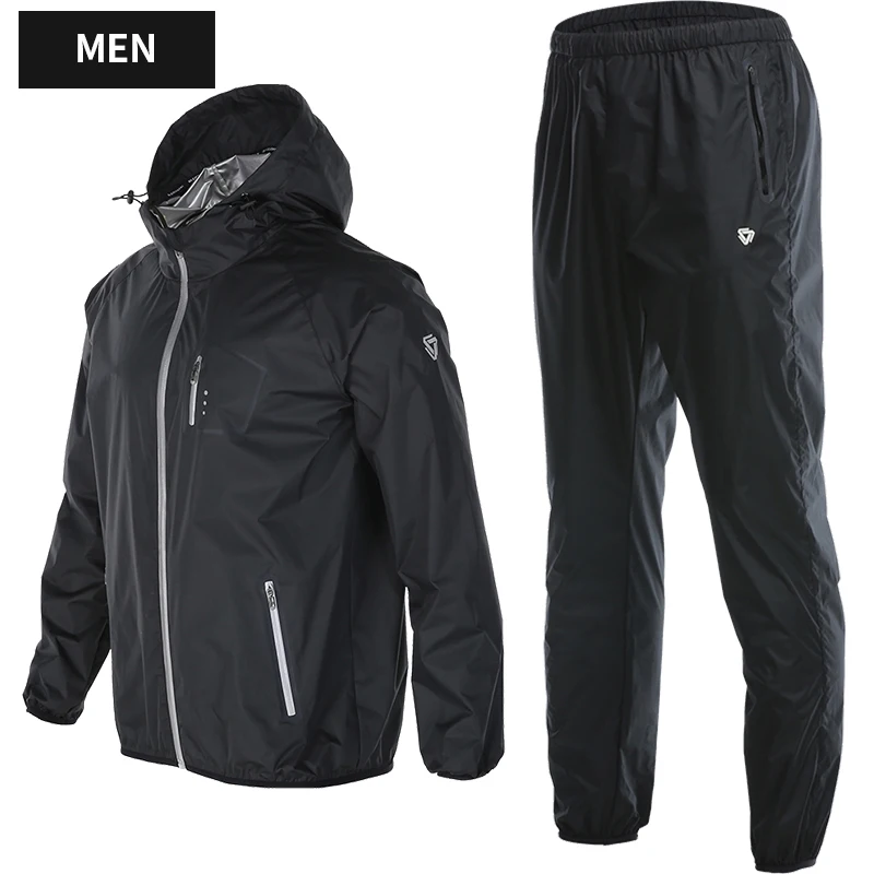 VANSYDICAL Gym Clothing Set Men Women Zipper Hooides Sportswear Running Fitness Training Weight Loss Sweating Sauna Sports Suit - Цвет: TC3058