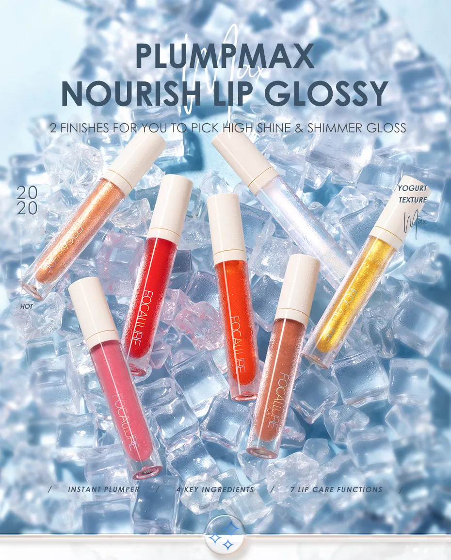 Hb5fd1d1d4de3425b8074dcd0f963ad62r FOCALLURE PLUMPMAX Nourise Lip Glow High Shine&Shimmer Glossy Lips Makeup Non Sticky Plumping Lip Gloss