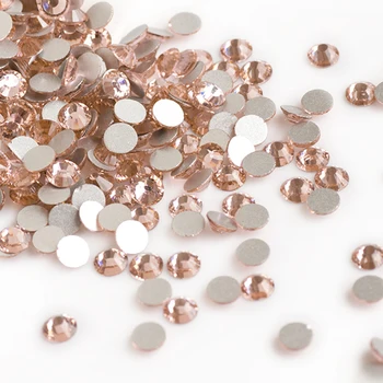 

YANRUO 1440pcs SS4 Light Peach Non Hotfix Rhinestones Flat Backs Crystal DIY Nail Art Decorations 3D Nails Design