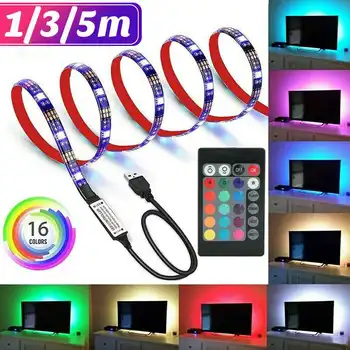 

1M 3M 5M LED Strip USB 5V Ribbon LED Lights Strip RGB Tape 5050 2835 Flexible Diode Tape with Remote Control LED Light for Room