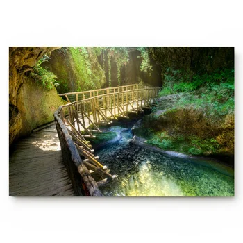 

Scenery River Wooden Bridge Plant Bathroom Non-slip Doormat Bathroom Accessories Living Room Kitchen Doormat