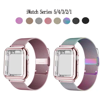 

Case+strap for Apple Watch 54321band 44mm 40mm iWatch band 42mm 38mm Stainless Steel bracelet Milanese Loop Apple watch 42/38MM